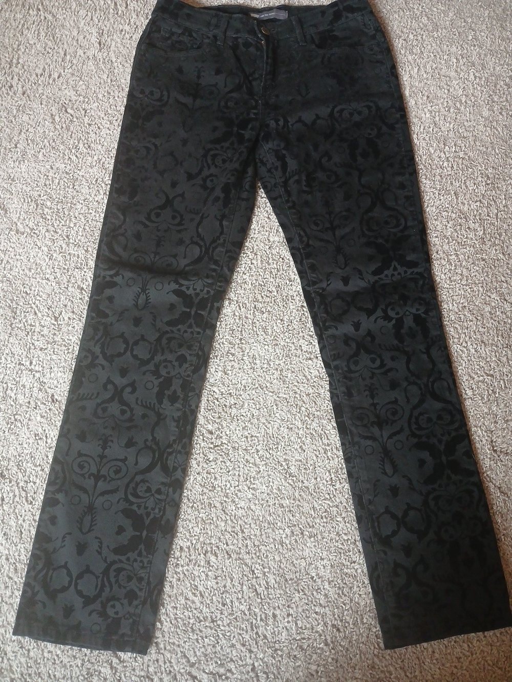Levi's Black Damask-Pattern Skinny Jeans